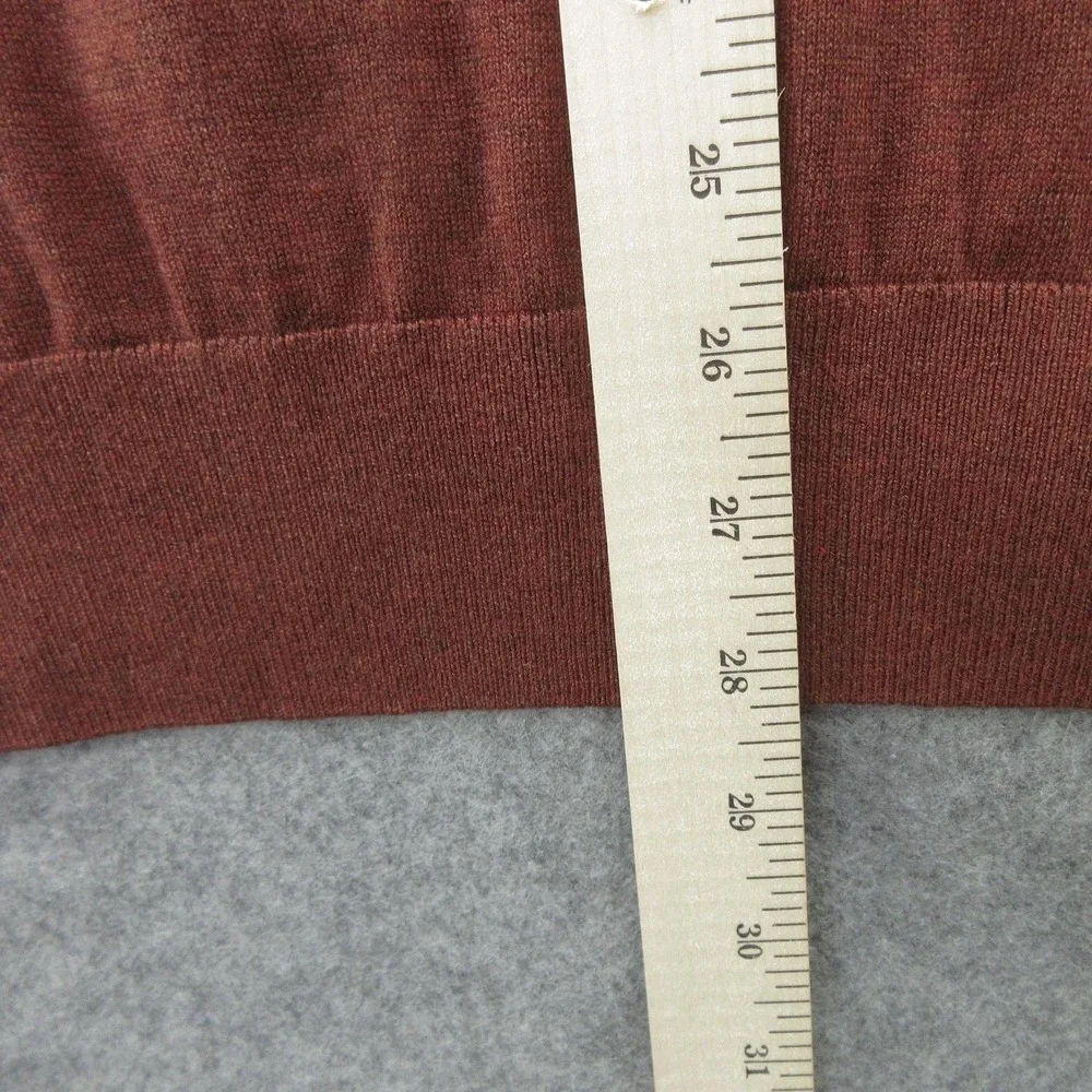 Banana Republic Sweater Mens Large Brown V Neck Silk Cashmere Knit New